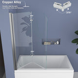 39 in. W x 55 in. H Pivot Tub Door in Matte Black with Clear Tempered Glass