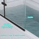 39 in. W x 55 in. H Pivot Tub Door in Matte Black with Clear Tempered Glass