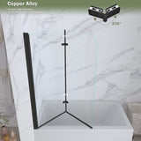 39 in. W x 55 in. H Pivot Tub Door in Matte Black with Clear Tempered Glass