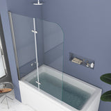 39 in. W x 55 in. H Pivot Tub Door in Matte Black with Clear Tempered Glass