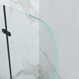 39 in. W x 55 in. H Pivot Tub Door in Matte Black with Clear Tempered Glass