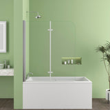 39 in. W x 55 in. H Pivot Tub Door in Matte Black with Clear Tempered Glass