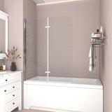 39 in. W x 55 in. H Pivot Tub Door in Matte Black with Clear Tempered Glass