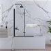 39 in. W x 55 in. H Pivot Tub Door in Matte Black with Clear Tempered Glass