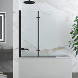 39 in. W x 55 in. H Pivot Tub Door in Matte Black with Clear Tempered Glass