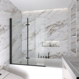 39 in. W x 55 in. H Pivot Tub Door in Matte Black with Clear Tempered Glass