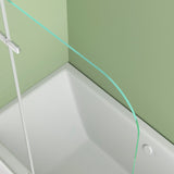 39 in. W x 55 in. H Pivot Tub Door in Matte Black with Clear Tempered Glass