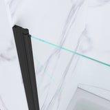 39 in. W x 55 in. H Pivot Tub Door in Matte Black with Clear Tempered Glass