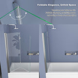 39 in. W x 55 in. H Pivot Tub Door in Matte Black with Clear Tempered Glass