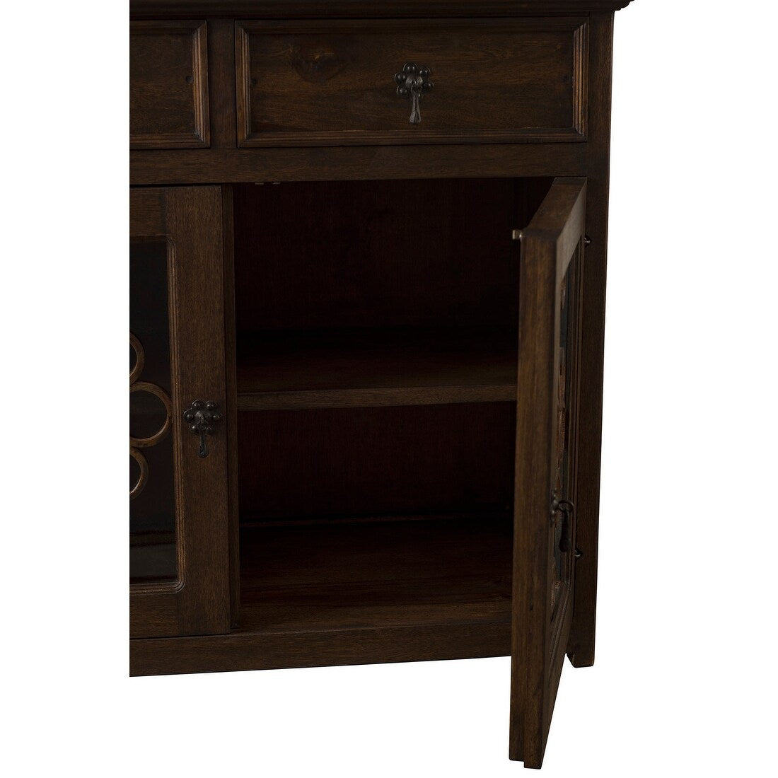 Handmade Solid Reclaimed Barn Wood & Wrought Iron Hardware Buffet & Sideboard 39" Width - N/A