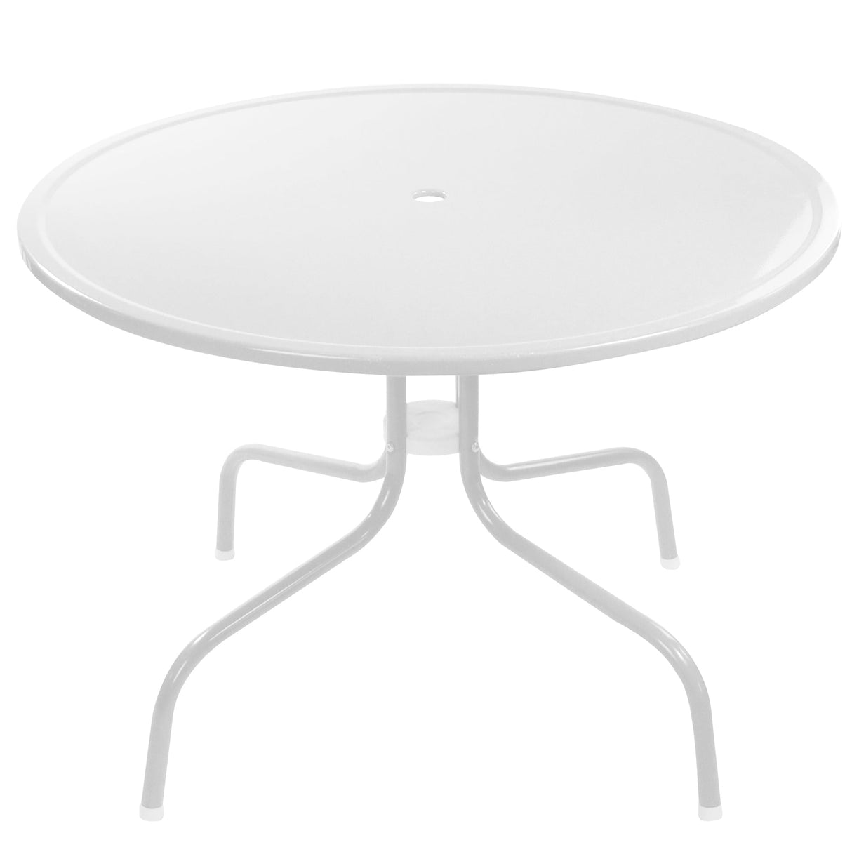 39.25" Outdoor Round Retro Metal Tulip Dining Table White
