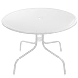 39.25" Outdoor Round Retro Metal Tulip Dining Table White