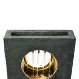 39.3 '' H Modern Slate Stone Look Floor Waterfall Fountain with LED