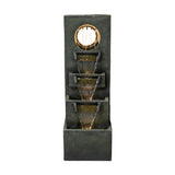 39.3 '' H Modern Slate Stone Look Floor Waterfall Fountain with LED