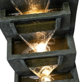 39.3 '' H Modern Slate Stone Look Floor Waterfall Fountain with LED
