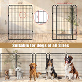 39.37" Dog Fence 16 Panels Heavy Duty Metal Playpen with Door for Outdoor