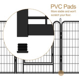 39.37" Dog Fence 16 Panels Heavy Duty Metal Playpen with Door for Outdoor