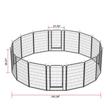 39.37" Dog Fence 16 Panels Heavy Duty Metal Playpen with Door for Outdoor