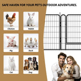 39.37" Dog Fence 16 Panels Heavy Duty Metal Playpen with Door for Outdoor