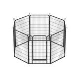 39.37" Dog Fence 8 Panels Heavy Duty Metal Playpen with Door for Outdoor and Indoor