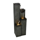 39.3IN Water Fountain Outdoor Modern Floor-Standing Fountain w/Lights