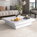 39.4'' Square Marble Veneer Coffee Table with Sliding Top Storage