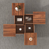 39.4'' Square Marble Veneer Coffee Table with Sliding Top Storage