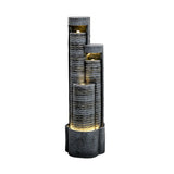 39.5-inch Garden Waterfall Fountain w/LED Lights for Yard, Floor Patio