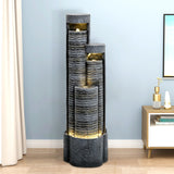 39.5-inch Garden Waterfall Fountain w/LED Lights for Yard, Floor Patio