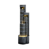 39.5-inch Garden Waterfall Fountain w/LED Lights for Yard, Floor Patio