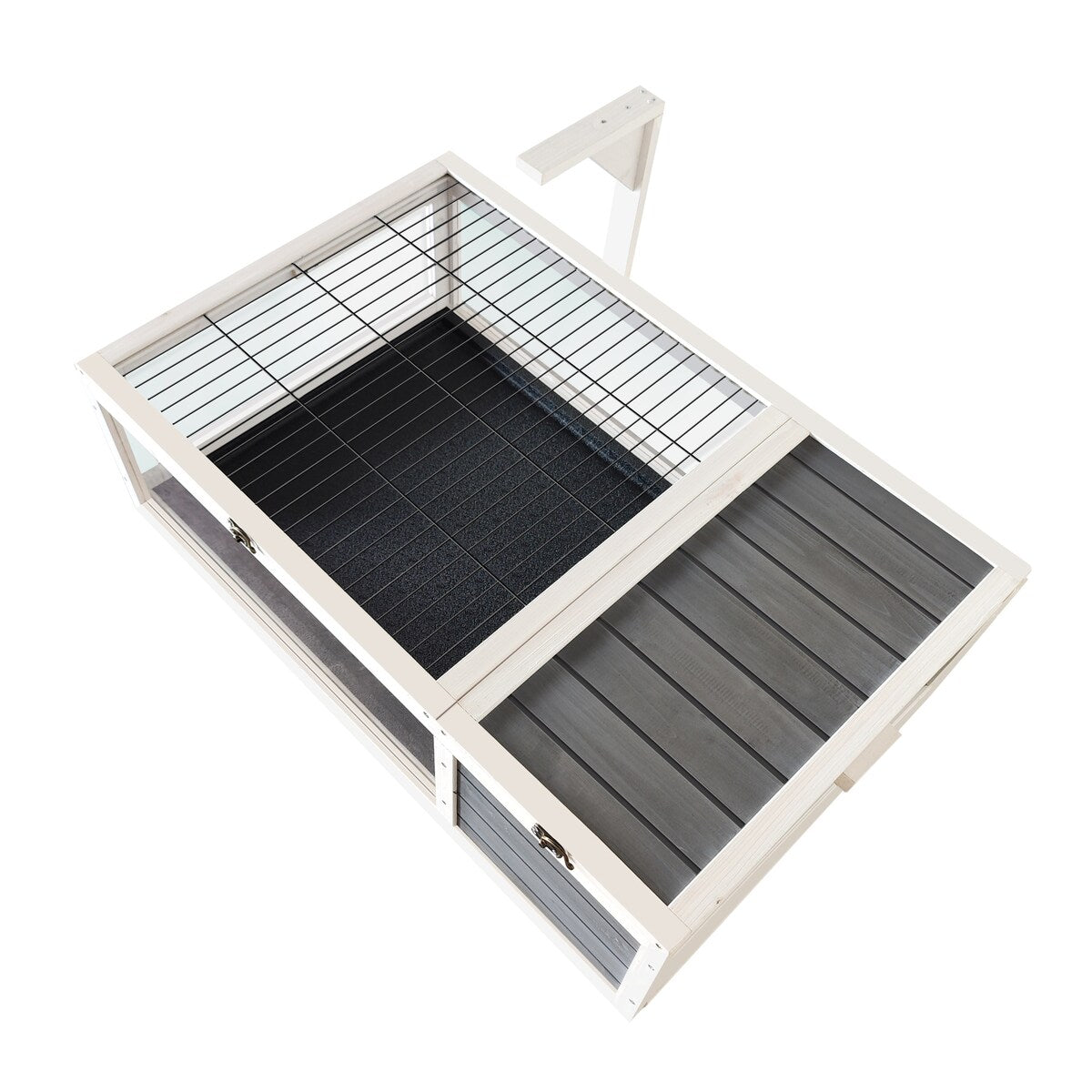 39.5"Wood Tortoise House Indoor Turtle Habitat Reptile Cage for Lizards, Geckos,with Removable Waterproof Tray,Light Support
