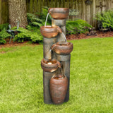 39.7'' Outdoor Water Fountain w/ Lights, Resin Fountain