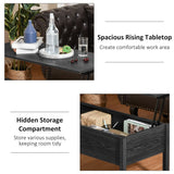 39" Modern Lift Top Coffee Table Desk With Hidden Storage Compartment