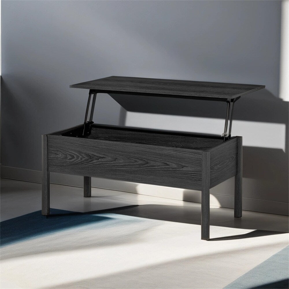 39" Modern Lift Top Coffee Table Desk With Hidden Storage Compartment