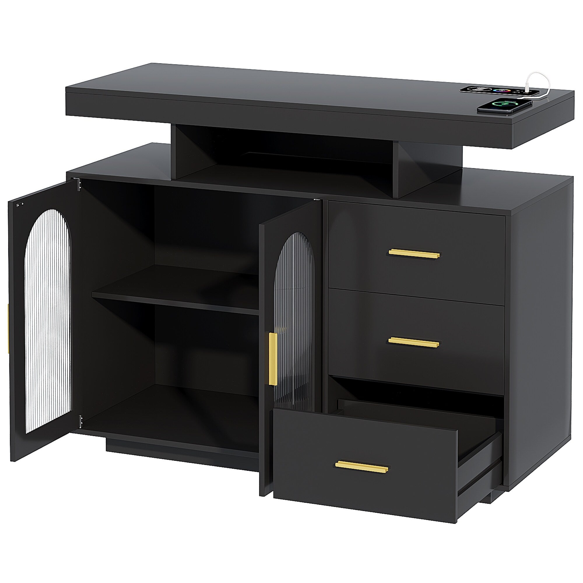 Black led sideboard hotsell