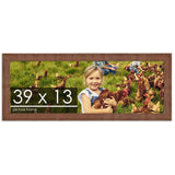 39x13 or Puzzle Frame Brown Barnwood Distressed/Aged Old Weathered Natural Wood Look Panoramic Frame