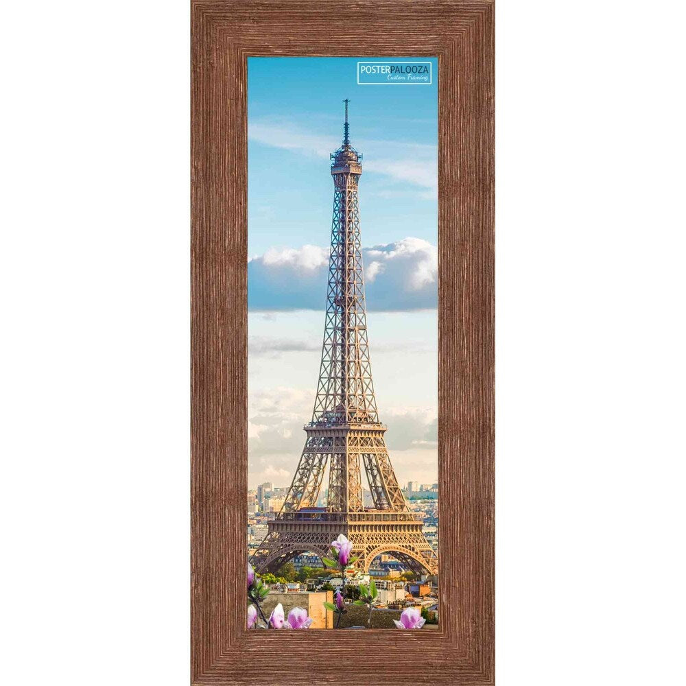 39x13 or Puzzle Frame Brown Barnwood Distressed/Aged Old Weathered Natural Wood Look Panoramic Frame