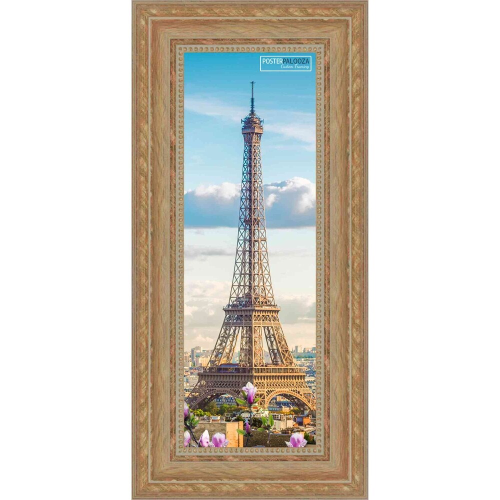 39x13 or Puzzle Traditional Antique Gold Complete Wood Panoramic Frame with UV Acrylic, Backing, & Hardware