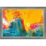 39x27 Contemporary Silver Complete Wood Picture Frame with UV Acrylic, Foam Board Backing, & Hardware