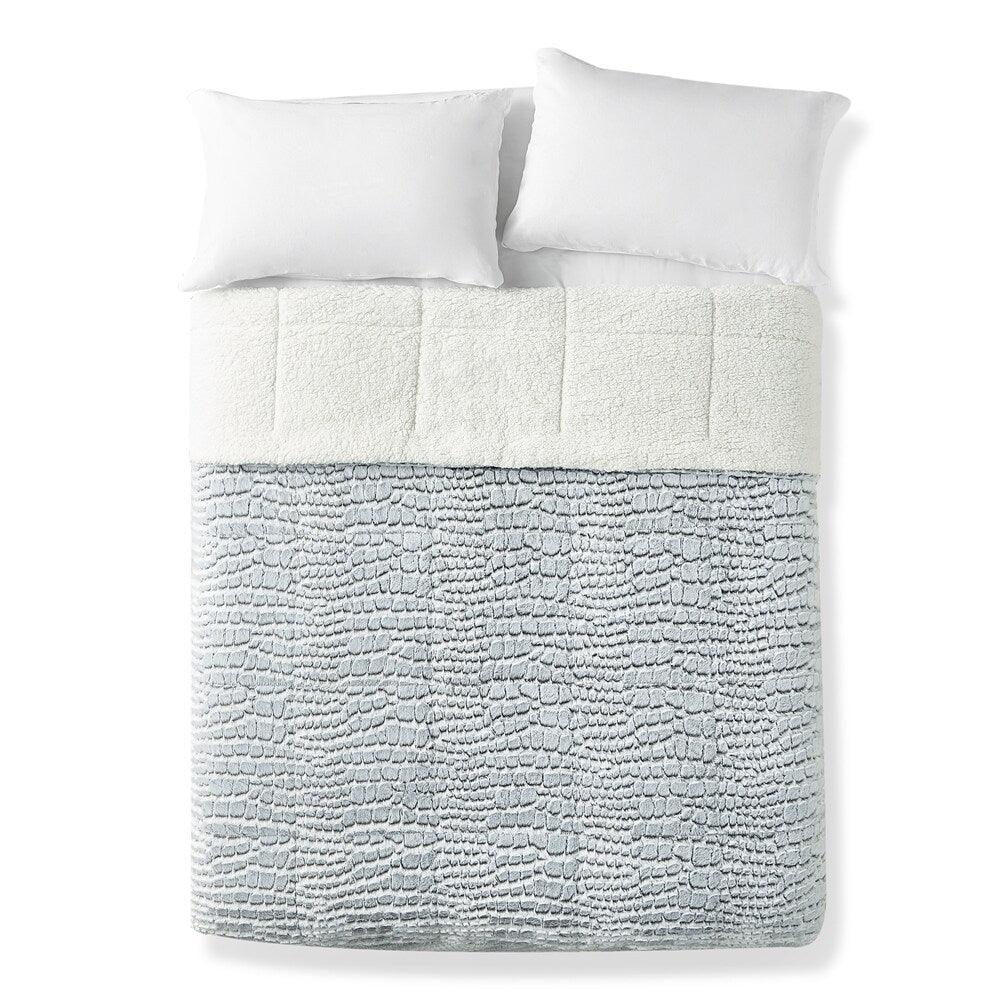 Tahari 3D Carved Pv Bottom Dye Comforter Reverse To Sherpa