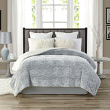 Tahari 3D Carved Pv Bottom Dye Comforter Reverse To Sherpa