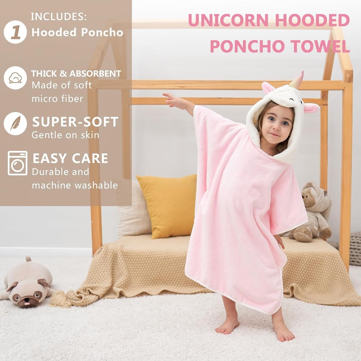 3D Hooded Bath Towel For Kids