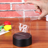 3D Love Heart Light 7 Color Change 3D Illusion Lamp with Smart Touch - Standard