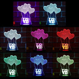 3D Love Heart Light 7 Color Change 3D Illusion Lamp with Smart Touch - Standard