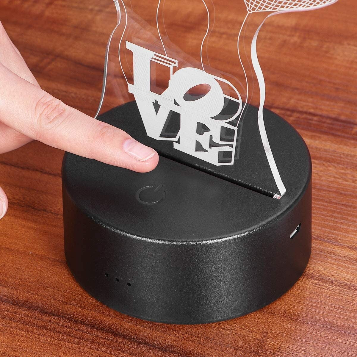 3D Love Heart Light 7 Color Change 3D Illusion Lamp with Smart Touch - Standard