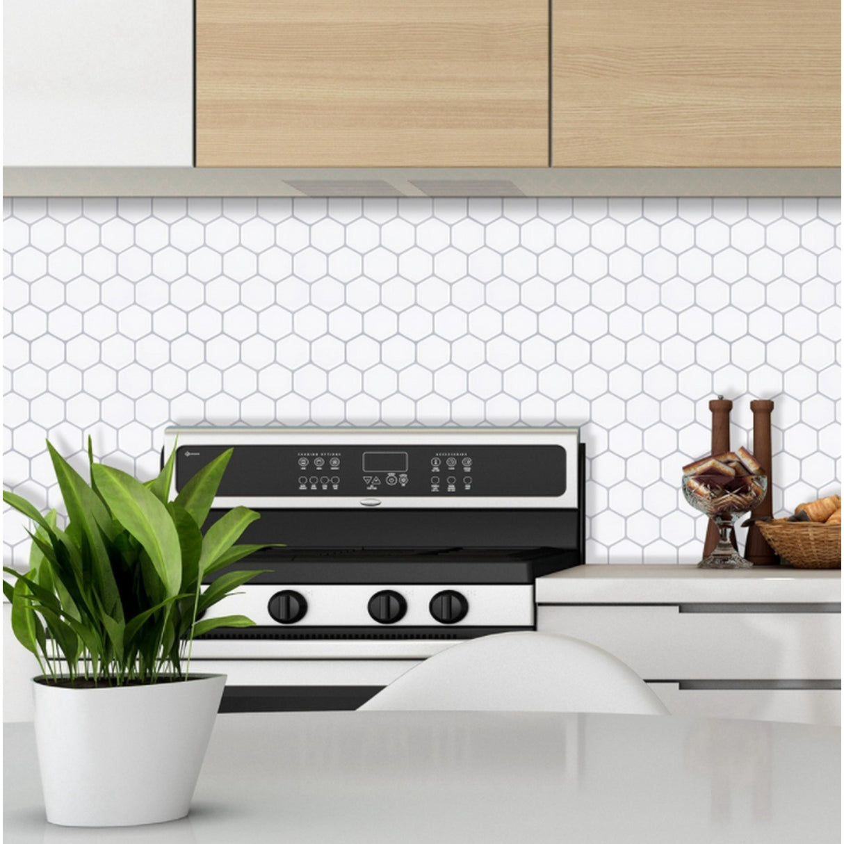 3D Peel and Stick Glossy Gel Backsplash Tile, 12"x12"/pc - 20pc