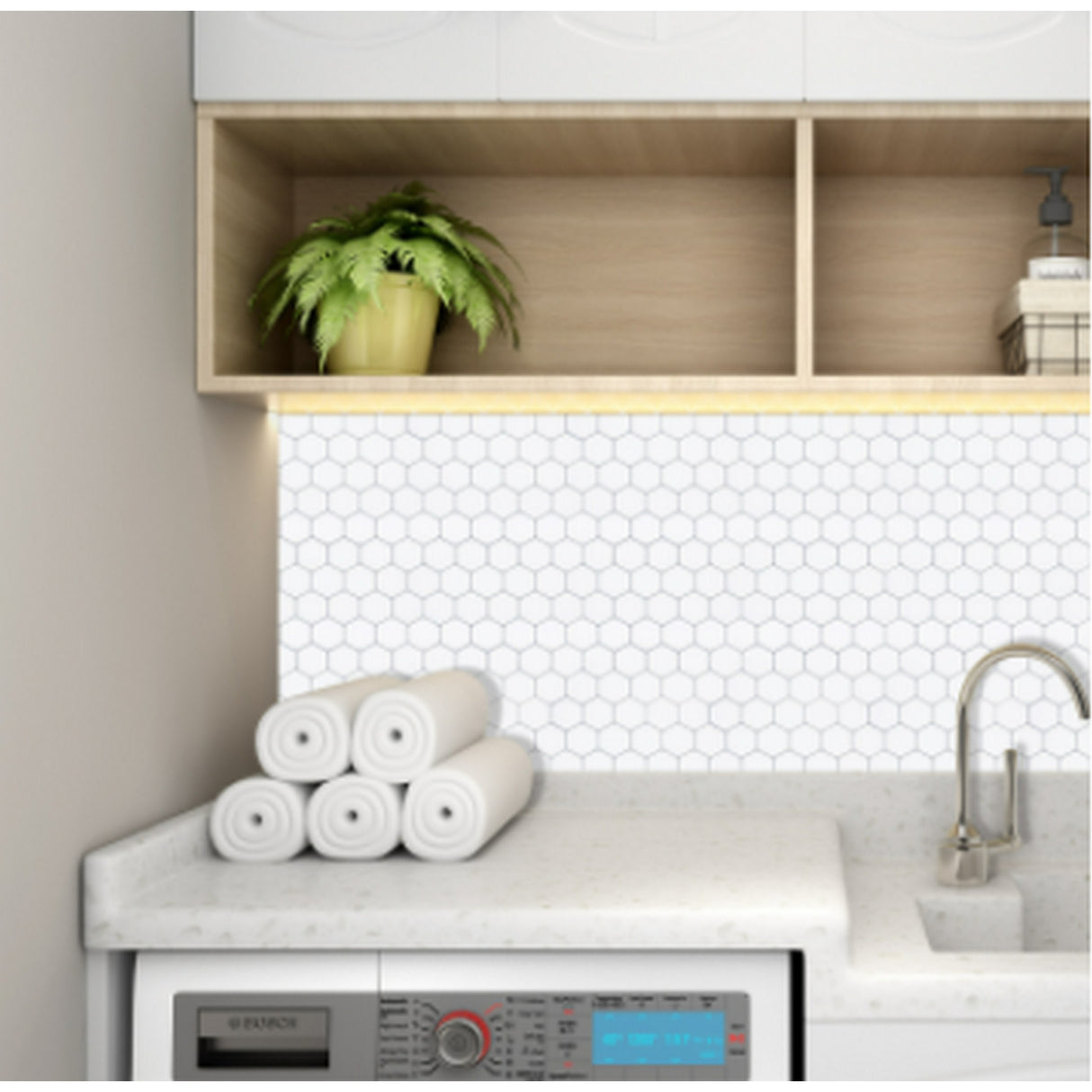 3D Peel and Stick Glossy Gel Backsplash Tile, 12"x12"/pc - 20pc