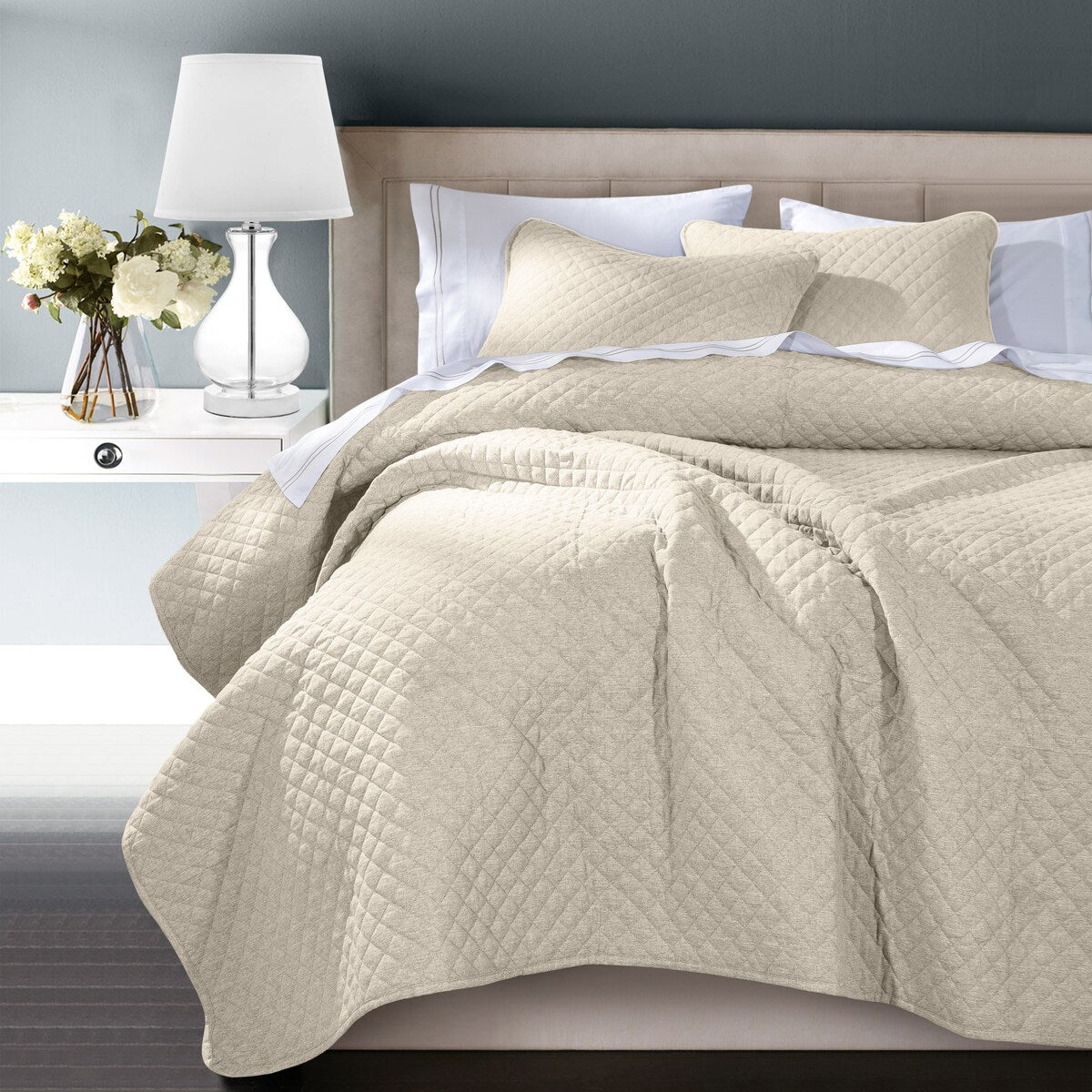 3PC Anna Coverlet Set, Lt. Tan