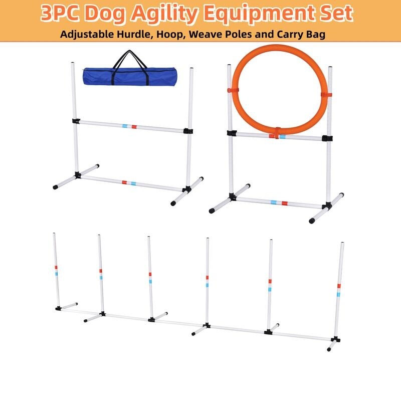 3PC Dog Agility Equipment Set, Obstacle Course Exercise for Dog