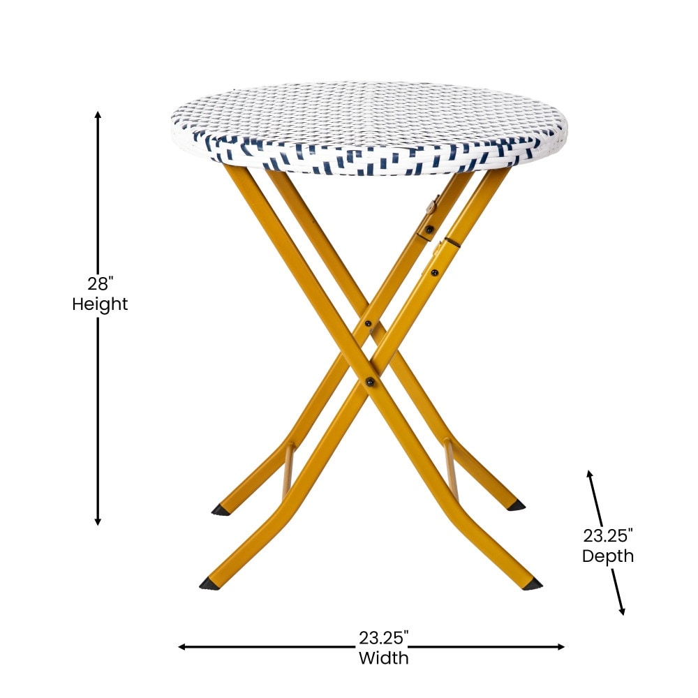 3PC Indoor/Outdoor PE Rattan Folding Bistro Set